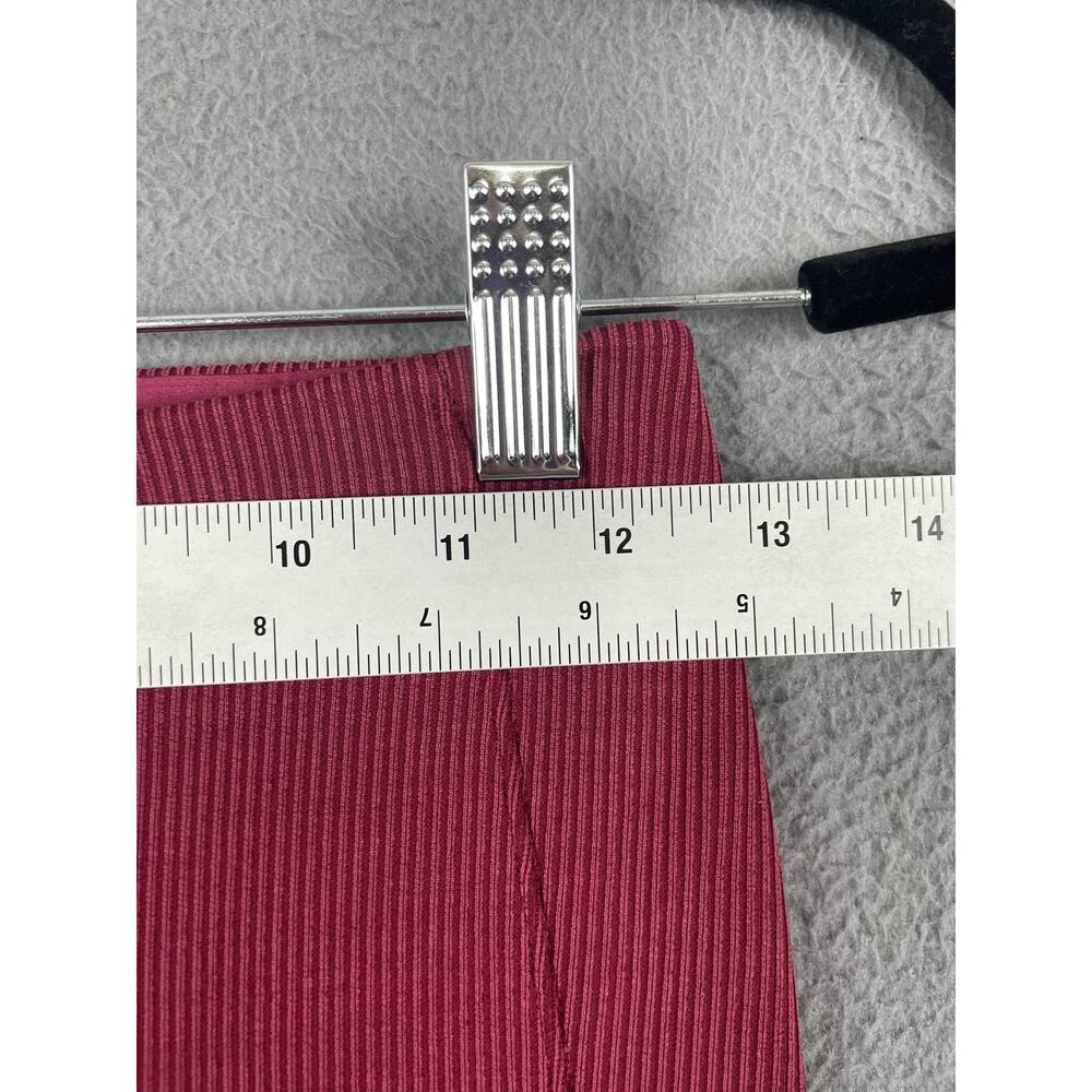 Lululemon Brushed Softstreme Ribbed Zip Flare Pant Womens 4 Pink Pomegranate - Picture 6 of 8
